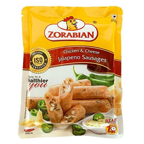 Zorabian Chicken & Cheese Jalapeno Sausages, 250 g  Zero Trans Fat