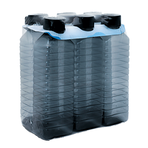 bb home Leo Plastic Water Bottle - Wide Mouth, BPA Free, Black, 1 L (Set of 6) 100% Food Grade & BPA Free