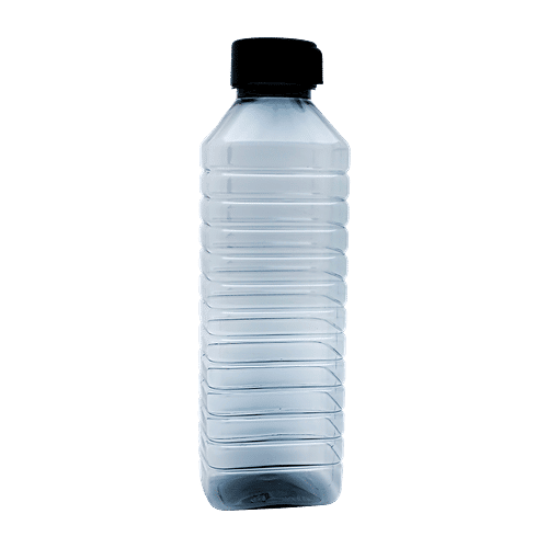 bb home Leo Plastic Water Bottle - Wide Mouth, BPA Free, Black, 1 L (Set of 6) 100% Food Grade & BPA Free