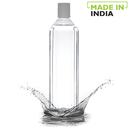 BB Home Octa Plastic Pet Water Bottle - White, Narrow Mouth, 1 L  