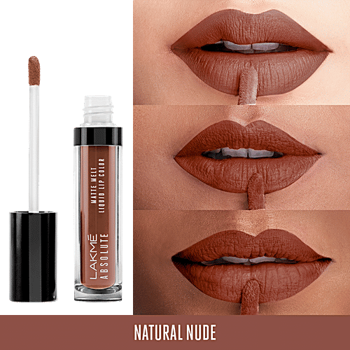 Lakme Absolute Matte Melt Liquid Lip Colour, 6 ml Natural Nude 