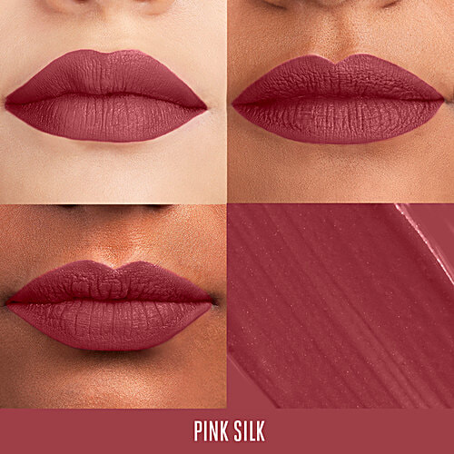 Lakme Matte Melt Liquid Lip Colour - With Rosehip Oil, Long Lasting, Moisturising, 6 ml Pink Silk 