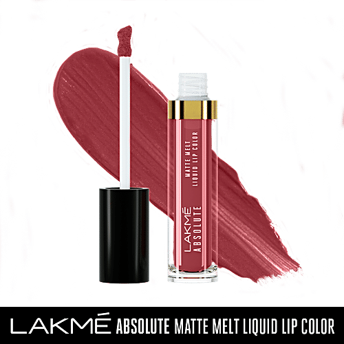 Lakme Matte Melt Liquid Lip Colour - With Rosehip Oil, Long Lasting, Moisturising, 6 ml Pink Silk 