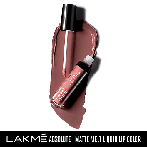 Lakme Absolute Matte Melt Liquid Lip Colour, 6 ml Nude Hit 