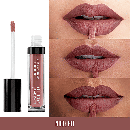Lakme Absolute Matte Melt Liquid Lip Colour, 6 ml Nude Hit 