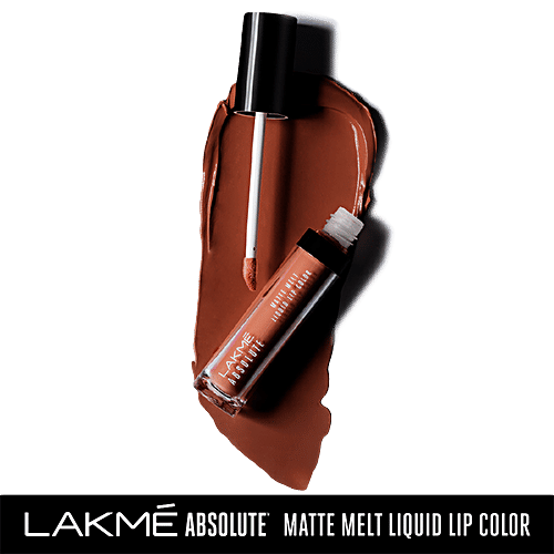 Lakme Absolute Matte Melt Liquid Lip Colour, 6 ml Crushed Caramel 