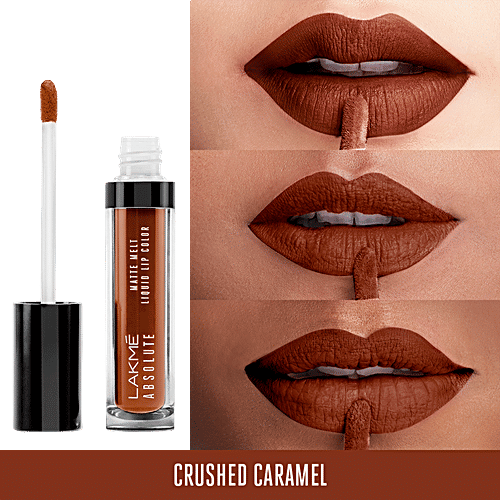Lakme Absolute Matte Melt Liquid Lip Colour, 6 ml Crushed Caramel 