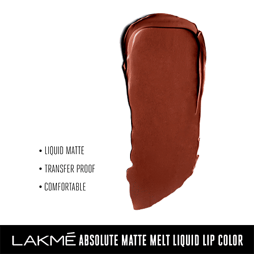 Lakme Absolute Matte Melt Liquid Lip Colour, 6 ml Crushed Caramel 
