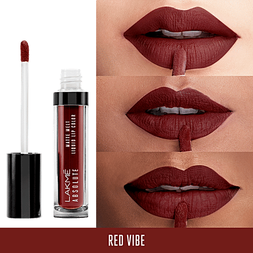 Lakme Absolute Matte Melt Liquid Lip Colour, 6 ml Red Vibe 