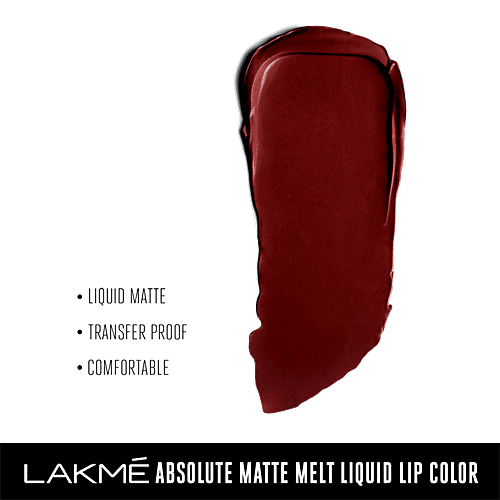 Lakme Absolute Matte Melt Liquid Lip Colour, 6 ml Red Vibe 