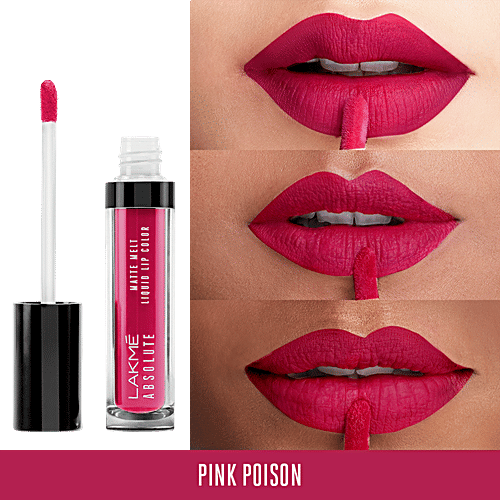 Lakme Absolute Matte Melt Liquid Lip Colour, 6 ml Pink Poison 