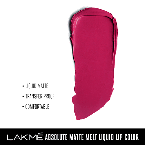 Lakme Absolute Matte Melt Liquid Lip Colour, 6 ml Pink Poison 