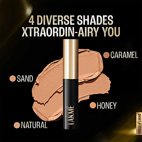 Lakme Xtraordin-airy Mattreal Mousse Concealer, 9 g Natural Conceals dark circles, even skin tone