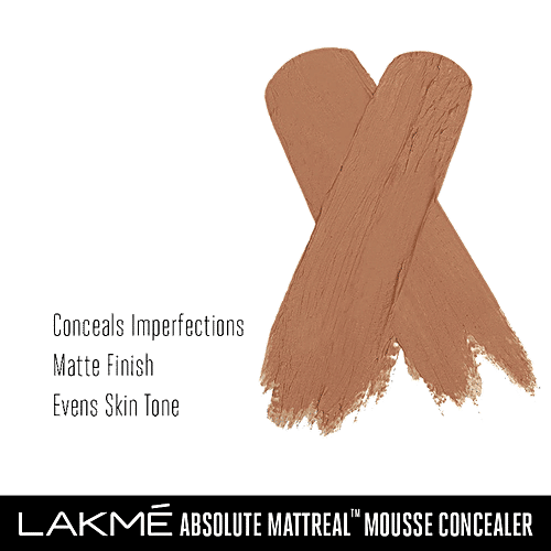 Lakme Absolute Mattreal Mousse Concealer - 04 Caramel, 9 g  