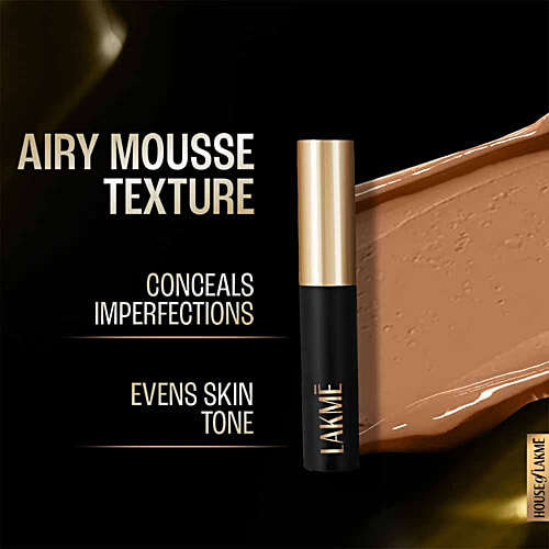 Lakme Xtraordin-airy Mattreal Mousse Concealer, 9 g Caramel Conceals Dark Circles, Even skin tone