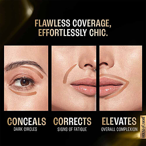 Lakme Xtraordin-airy Mattreal Mousse Concealer, 9 g Caramel Conceals Dark Circles, Even skin tone