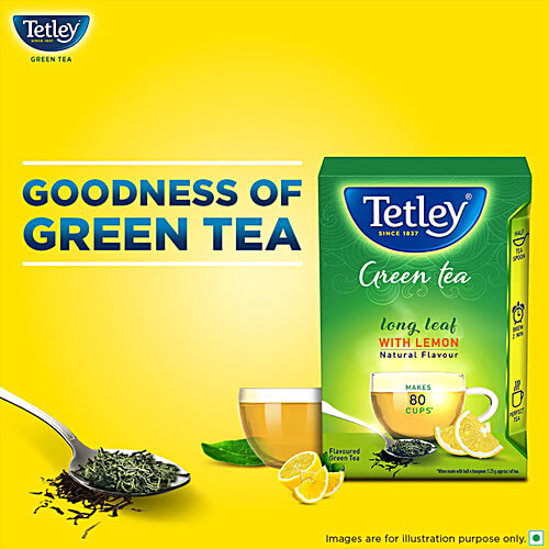 Tetley Lemon Flavour Loose Leaf Green Tea - With Added Vitamin C, 100 g Loose Green Tea Leaves, For Immune System