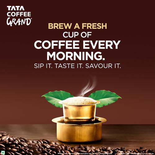 Tata Coffee Grand Filter Coffee, 200 g Pouch Processed With Instant Decoction Crystals