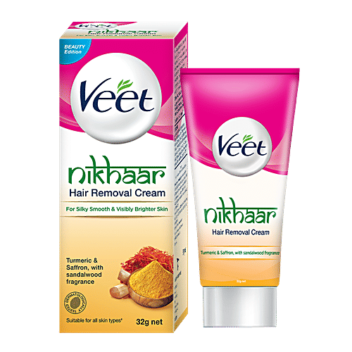 Veet Nikhaar Hair Removal Cream For All Skin Types, 32 g  