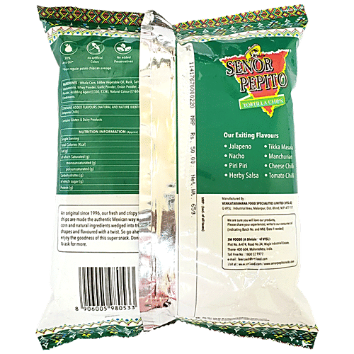 Senor Pepito Tortilla Chips - Jalapeno, Crispy, No Preservatives, 60 g  No Added Preservatives