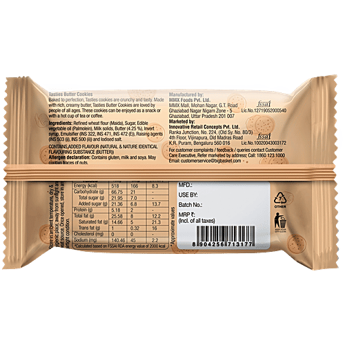 Tasties Butter Cookies, 75 g  Smooth Creamy Crunch