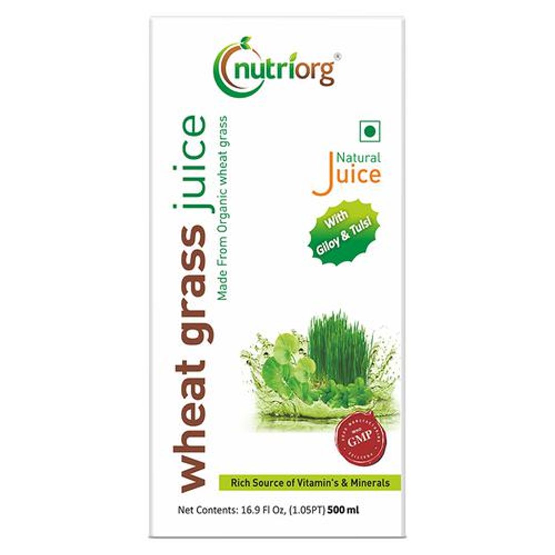 Nutriorg Wheat Grass Juice, 500 ml Plastic Bottle