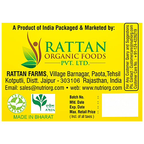 Nutriorg Certified Organic Mustard Oil, 500 ml Bottle Zero Cholesterol, Zero Trans Fat