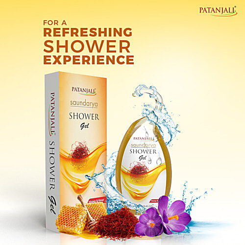 Patanjali Saundarya Shower Gel - Honey & Kesar, 250 ml Box 