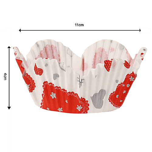 DP Baking Cupcake Paper Moulds - Red & White Hearts, BB101_3, 100 pcs  