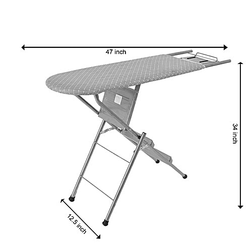 DP Heavy Duty Ironing Board Cum Ladder - Grey, BB1437, 1 pc Height Adjustable Feature
