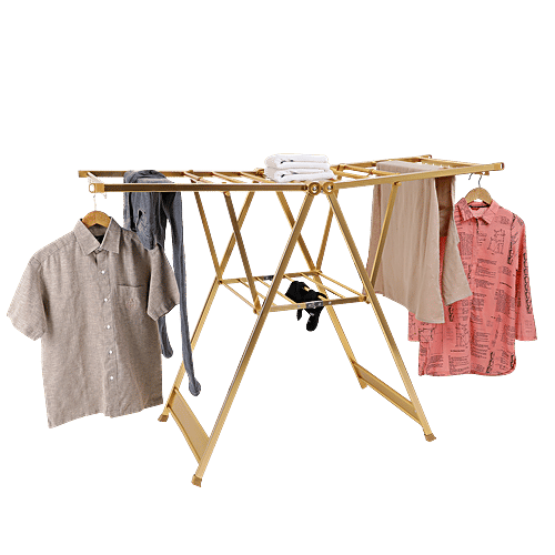 DP Premium Cloth Dryer/Drying Stand - Foldable, Golden, BB 1433, 1 pc  
