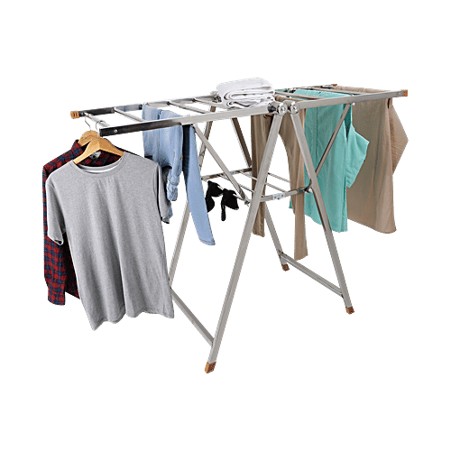 DP Premium Cloth Dryer/Drying Stand - Foldable, Silver, BB 1434, 1 pc  