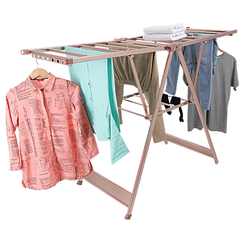 DP Premium Cloth Dryer/Drying Stand - Foldable, Rose Gold, BB 1433, 1 pc  