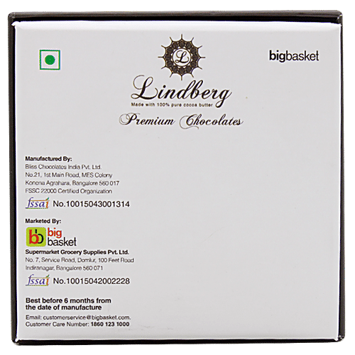 Lindberg Assorted Chocolates Gift Box - No Added Sugar, 50 g (5 pcs x 10 g each) 