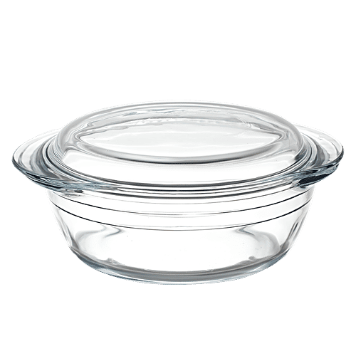 LaOpala Borosilicate Tempered Glass Cook N Serve Casserole - With Lid, 1 pc  