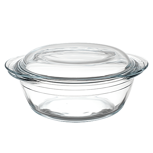 LaOpala Borosilicate Tempered Glass Cook N Serve Casserole - With Lid, 1 pc  
