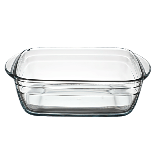 LaOpala Borosilicate Tempered Glass Cook N Serve Sqaure Dish - With Handle, 1 pc  
