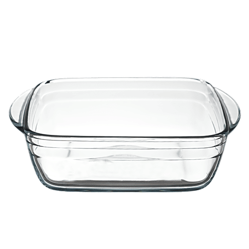 LaOpala Borosilicate Tempered Glass Cook N Serve Sqaure Dish - With Handle, 1 pc  