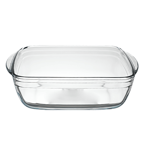 LaOpala Borosilicate Tempered Glass Cook N Serve Sqaure Dish - With Handle, 1 pc  