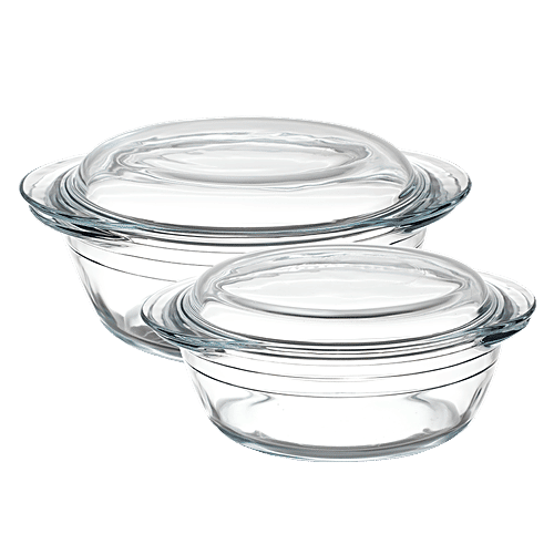Buy LaOpala Borosilicate Tempered Glass Cook N Serve Casserole With