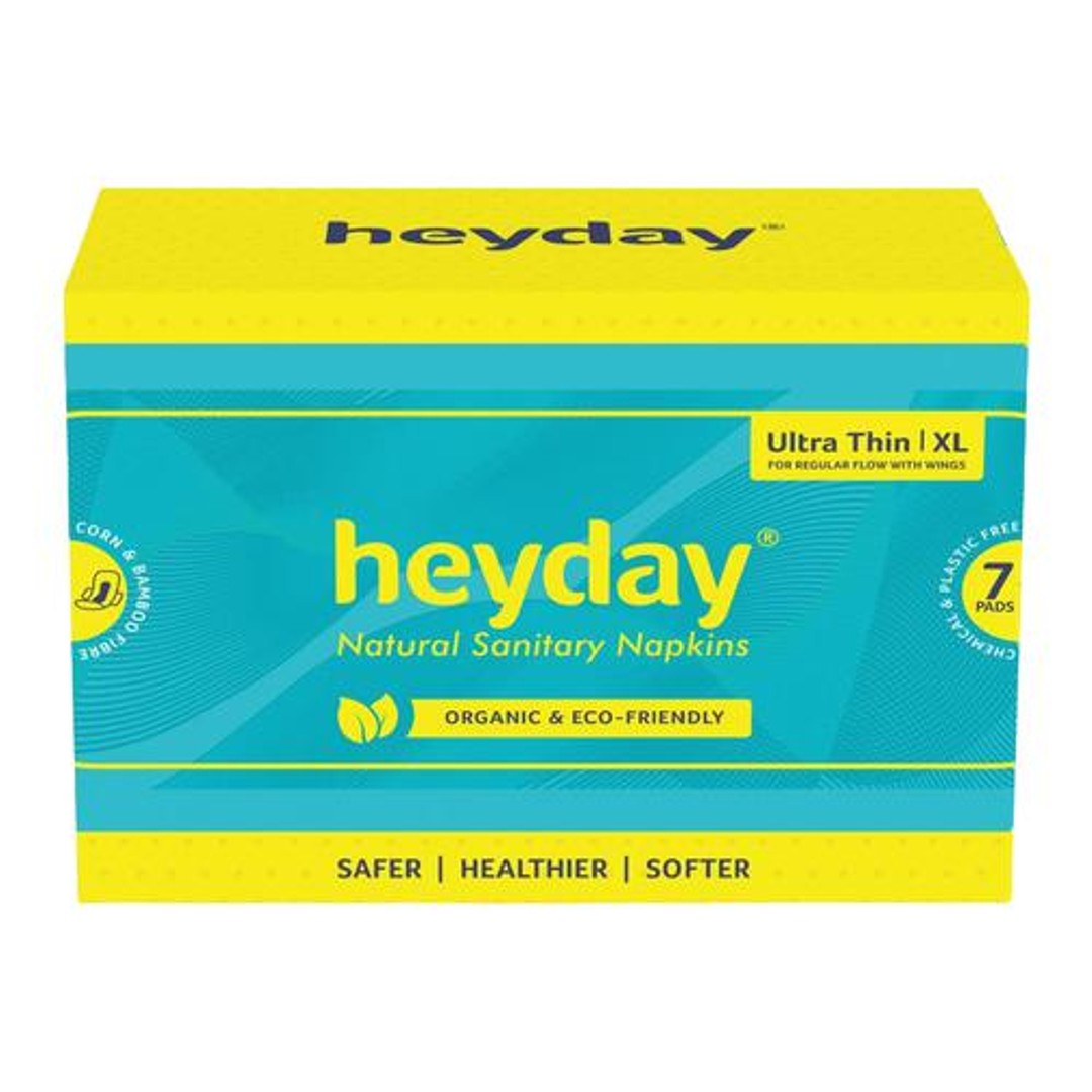 Buy Heyday Natural Sanitary Napkins with Wings XL, For Regular Flow