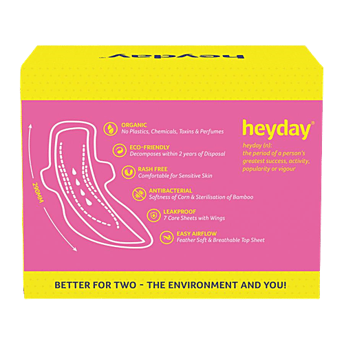 Buy Heyday Maxi Fluff Natural Sanitary Napkins with Wings XL, For