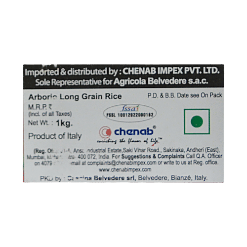 Cascina Belvedere Arborio Italian Rice, 1 kg  Made In Italy