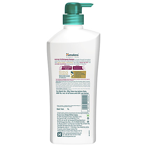 Himalaya Anti-Hair Fall Shampoo With Bhringaraja, For All Hair Types, 1 L  