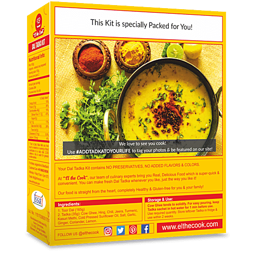 Buy El The Cook Dal Tadka Kit With Readymade Tadka All Natural, Keto