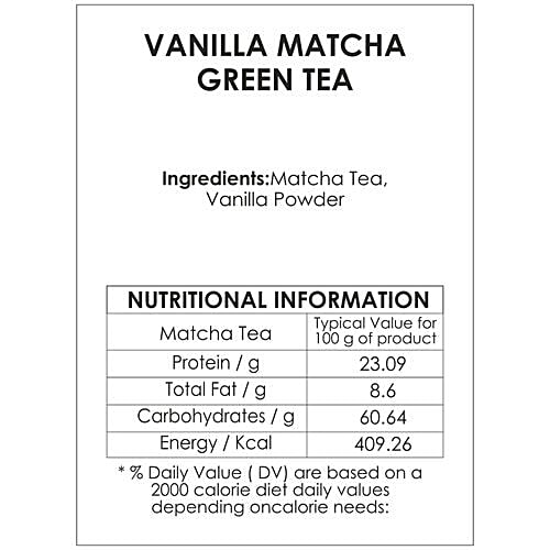 Vahdam Vanilla Matcha Green Tea Powder - Japan Origin, Unique Taste, 50 g  