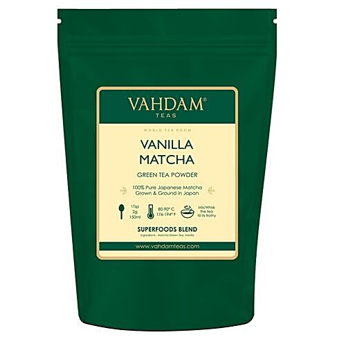 Vahdam Vanilla Matcha Green Tea Powder - Japan Origin, Unique Taste, 50 g  