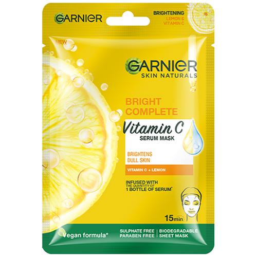 Garnier Milky Face Serum Sheet Mask - With Vitamin C, Reduces Dark Spots, 28 g  