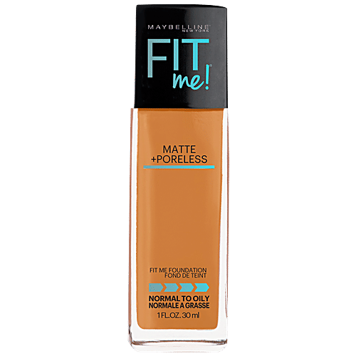 Maybelline New York Fit Me Matte+Poreless Liquid Foundation With Pump - 340 Cappuccino, 30 ml  