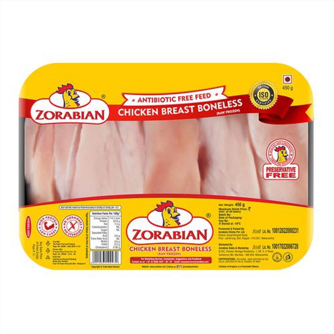 Zorabian Chicken Breast - Boneless, Raw, Frozen, 450 g Tray